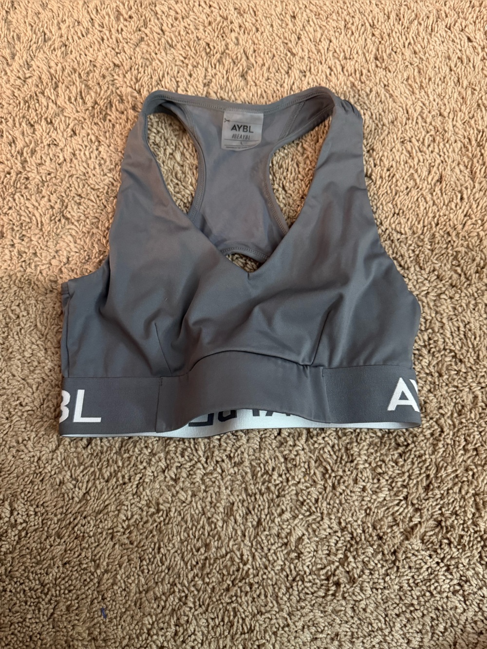 AYBL Gray Racerback Sports Bra-Style Athletic Top